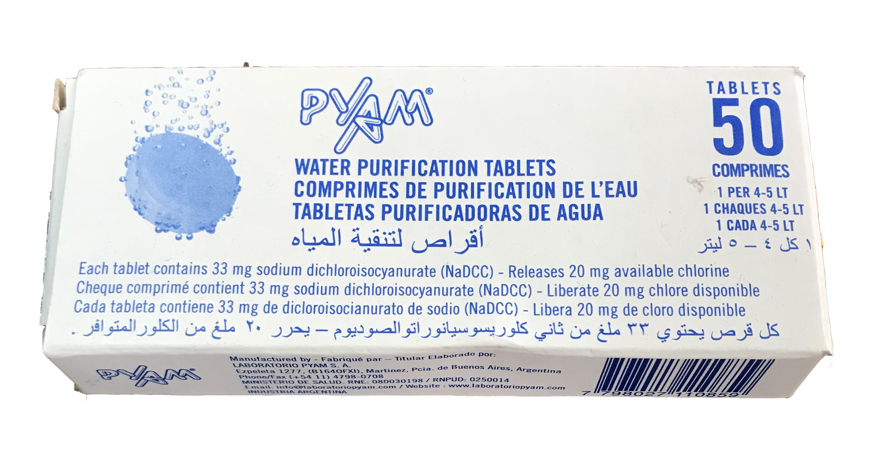 Tabletas Pastillas Purificadoras Potabilizadoras De Agua