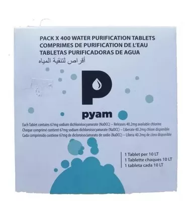 Tecnohospitalaria - Pastillas potabilizadoras para 20 litros. Disponible  Los productos Pyam brindan una solución simple y efectiva, para prevenir  las enfermedades de origen hídrico. Se trata de polvos y tabletas  efervescentes elaboradas