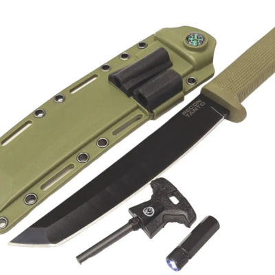 Cuchillo Tanto Tactico Supervivencia CS Linterna Pedernal